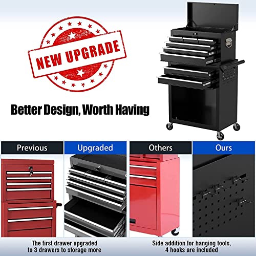 Go Beyond 8-Drawer Rolling Tool Chest, Tool Storage Cabinet And Tool Box With Lockable And Wheels, Tool Box Organizer For Garage Warehouse And Workshop (Black) #TOP6