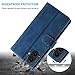UEEBAI Wallet Case for iPhone 17, 9 Card Holder Slots Zipper Pocket Handbag Cover Magnetic Closure Kickstand with Wrist Strap TPU Shockproof Flip Case for Women - Blue