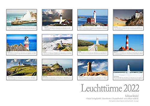 Edition Seidel Leuchtturme Premium kalender 2022 DIN A4 wandkalender zee strand eilanden - Image 3
