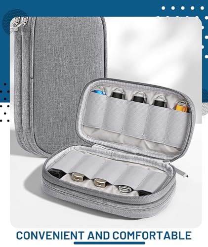 Image of Pendrive Case, 20 Card Slots USB Flash Drive Organizer, Travel-Friendly Hard Disk Pouch Case, Grey U Storage Bag for Tech Professionals, Students