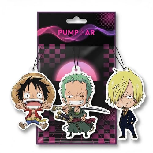 Image of PumpCar 2 pieces Straw Hat Luffy Zoro Sanji double-sided hanging Japanese anime vanilla-scented One Piece car air freshener Cool anime hanging air fresheners for mirror Car Interior Accessories Gifts