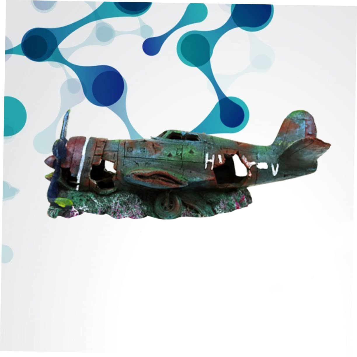 Ciieeo mit Versteckmöglichkeiten für Fische Aquarium Kunstharz Flugzeugwrack Elegante Gestaltung Einfache Reinigung und für Aquarium Landschaften