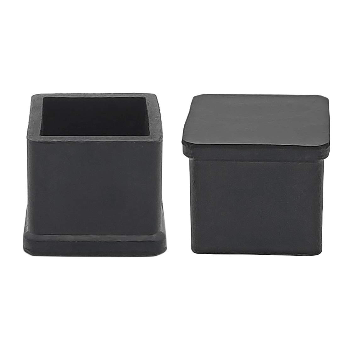 Flyshop Square Anti-Slip Heavy Duty Rubber Caps For Chair Legs Furniture Table Floor Protectors 20 x 20 mm (13/16" x 13/16") Black 10Pcs — image 1