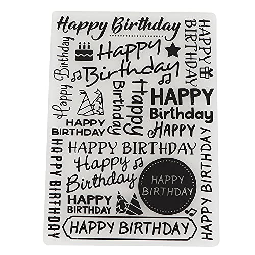 Happy Birthday Embossing Folder, Background Stamps Decorative Accessories Stamps Folder for Card Making DIY Handcraft Scrapbooking Stamp Photo Album Decoration