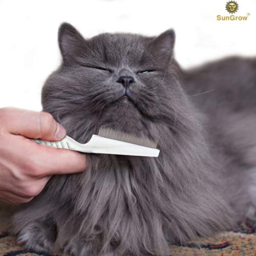 SunGrow Ferret & Cat Grooming Comb for Dogs, Kitty, 7.4 Inches, White Color Brush - Image 3
