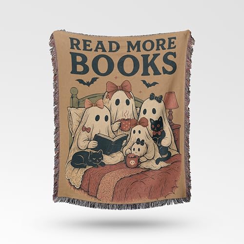 Read More Books Halloween Blanket – Ghost Book Lovers Woven