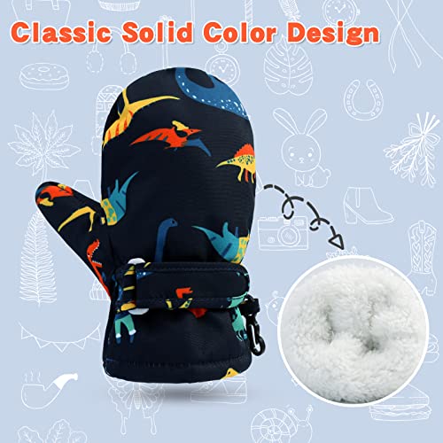 Image of BAVST Toddler Waterproof Mittens Fleece Lined Baby Boys Girls Winter Warm Glove Kids Snow Infant Ski Mitten for 3M-5T