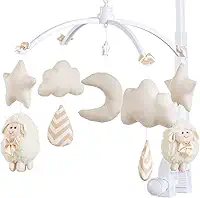 Sleep Baby Móbile Berço Musical e Giratório Ovelha Bege para Bebês e Crianças Pequenas