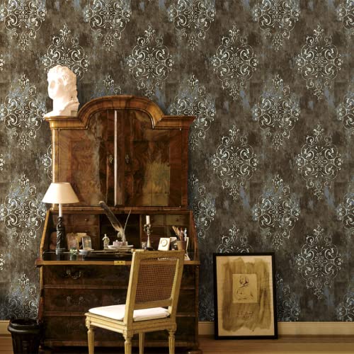 WXXGY Papier Peint Vintage épais à peler et à Coller, Papier Peint Auto-adhésif en Vinyle Marron/Beige for Murs, Chambre à Coucher, décoration d'intérieur (Color : Retro Figure, Dimensions : 1mx45cm) Cover