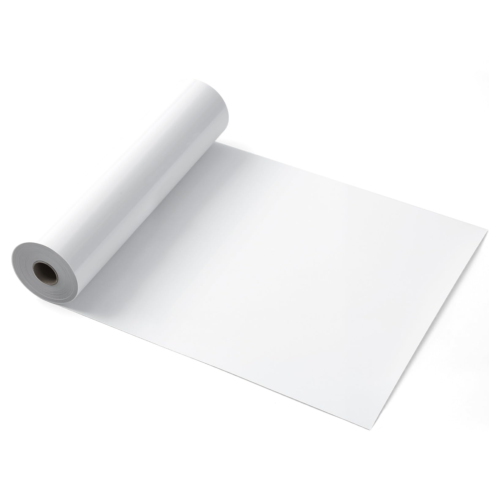 VEVOR Foglio di Rotolo Vinile Termoadesivo per Tessuti 304,8 x 15240 mm, Pellicola per Plotter in Vinile a Trasferimento Termico per Macchine da Taglio, per Magliette Cuscini Cappelli, HTV, Bianco