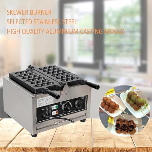 Máquina para Hacer brochetas de gofres, máquina eléctrica para Hacer Bolas de gofres de Burbujas, Uso Comercial, Control de Temperatura de 50 a 300 ℃, Calentamiento por Ambos Lados,