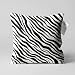 Funda de cojín en blanco y negro con estampado de cebra, impresión de doble cara en chenilla suave al tacto, 43 x 43 cm | OEKO-TEX®