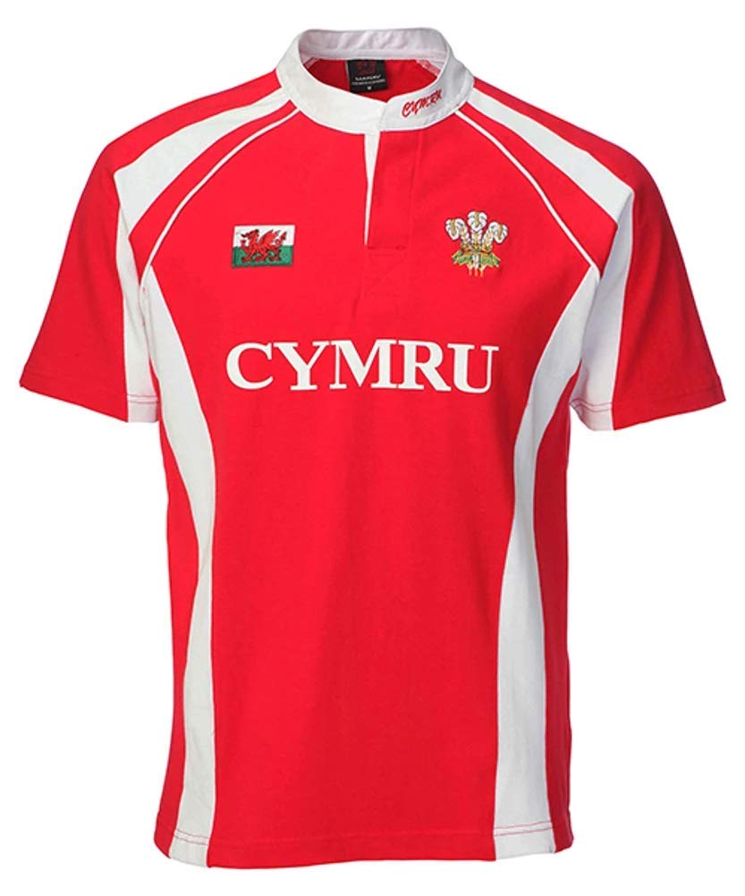 Manav (UK) Haka Cotton Contrast Wales Rugby Shirt