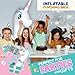 INFLATABLE DUDES Unicorn Toy 47 Inches- Kids Punching Bag| Already Filled with Sand | Bop Bag | Unicorn Ring Toss with 3 Inflatable Rings| | Unicorn Party Decorations| Punching Bag for Kids (Unique)