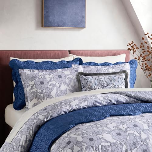 Ted Baker Floral Comforter Set King - 3-Piece Cotton - Mood, Blue/White by Ted Baker - Used condition - Image 3