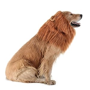 Realistic & Funny Lion Mane for Dogs - Complementary Lion Mane for Dog Costumes for Medium to Large Sized Dogs Realistic Funny Lion Mane for Dogs Complementary Lion Mane for Dog Costumes for Medium to Large Sized Dogs