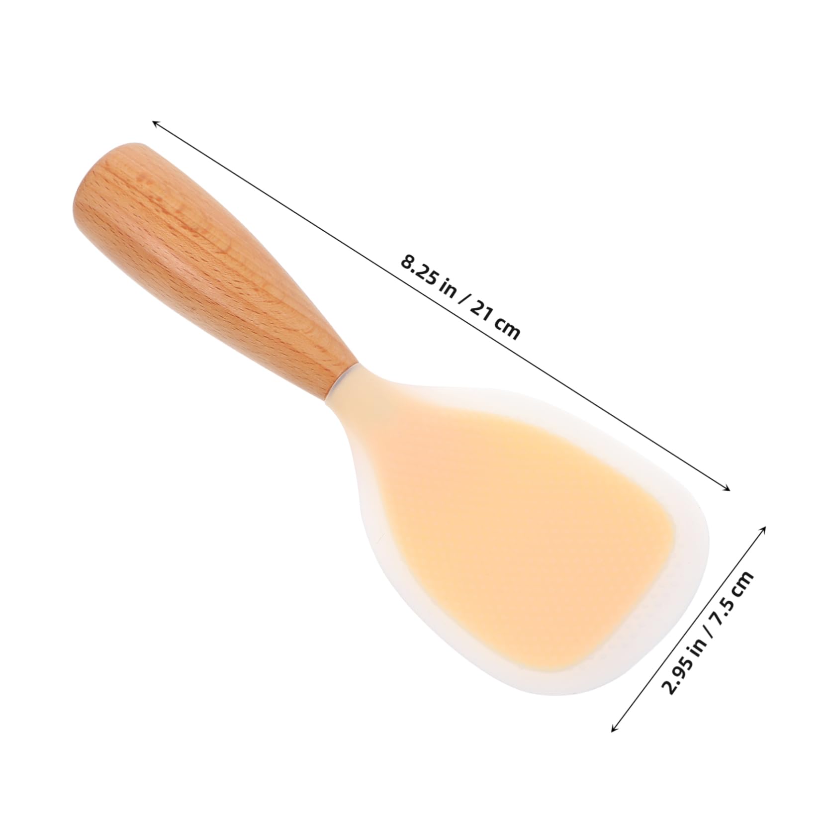 OFFSCH 2pcs Silicone Rice Spoon Wooden Handle Non-stick Serving Spoon for Rice Salad Cooking
