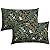 sorfbliss Botanical Print Floral Pillow Covers 12x20 Set of 2 Black Sage Green Spring Vintage Flower Plant Rectangular Decorative Lumbar Throw Pillow Cases Outdoor Farmhouse Decor for Sofa Couch Bed