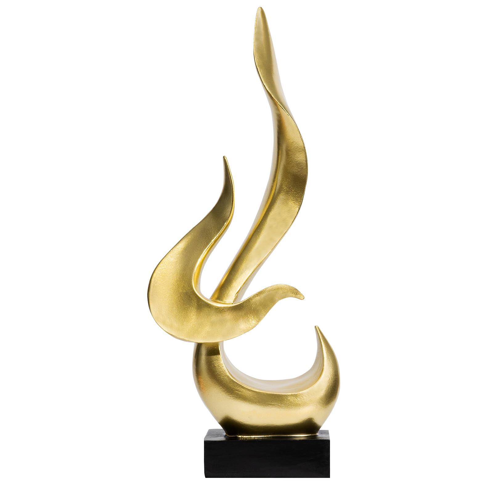 Feuerflammen-Skulptur, moderne abstrakte Statue, Bürodekoration für Männer, Gold | Moderne Skulpturen aus Kunstharz, dekorative Objekte, Tischdekoration für Wohnzimmer, Heimdekoration, Büroregal-Skulptur