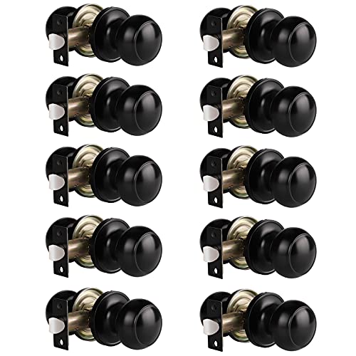 Gobrico Flat Ball Black Passage Door Locksets Hall and Closet Door Knobs no Key 10Pack,Interior Door Lock Handles,Non Locking Gobrico Flat Ball Black Passage Door Locksets Hall and Closet Door Knobs no Key 10Pack,Interior Door Lock Handles,Non Locking