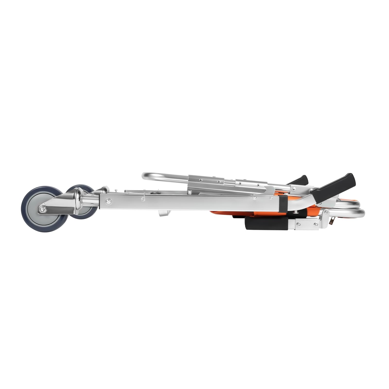 WooDerson EMS - Silla de ruedas plegable de aleación de aluminio, con capacidad de carga de 159 kg, portátil, con 2 ruedas de goma, color naranja