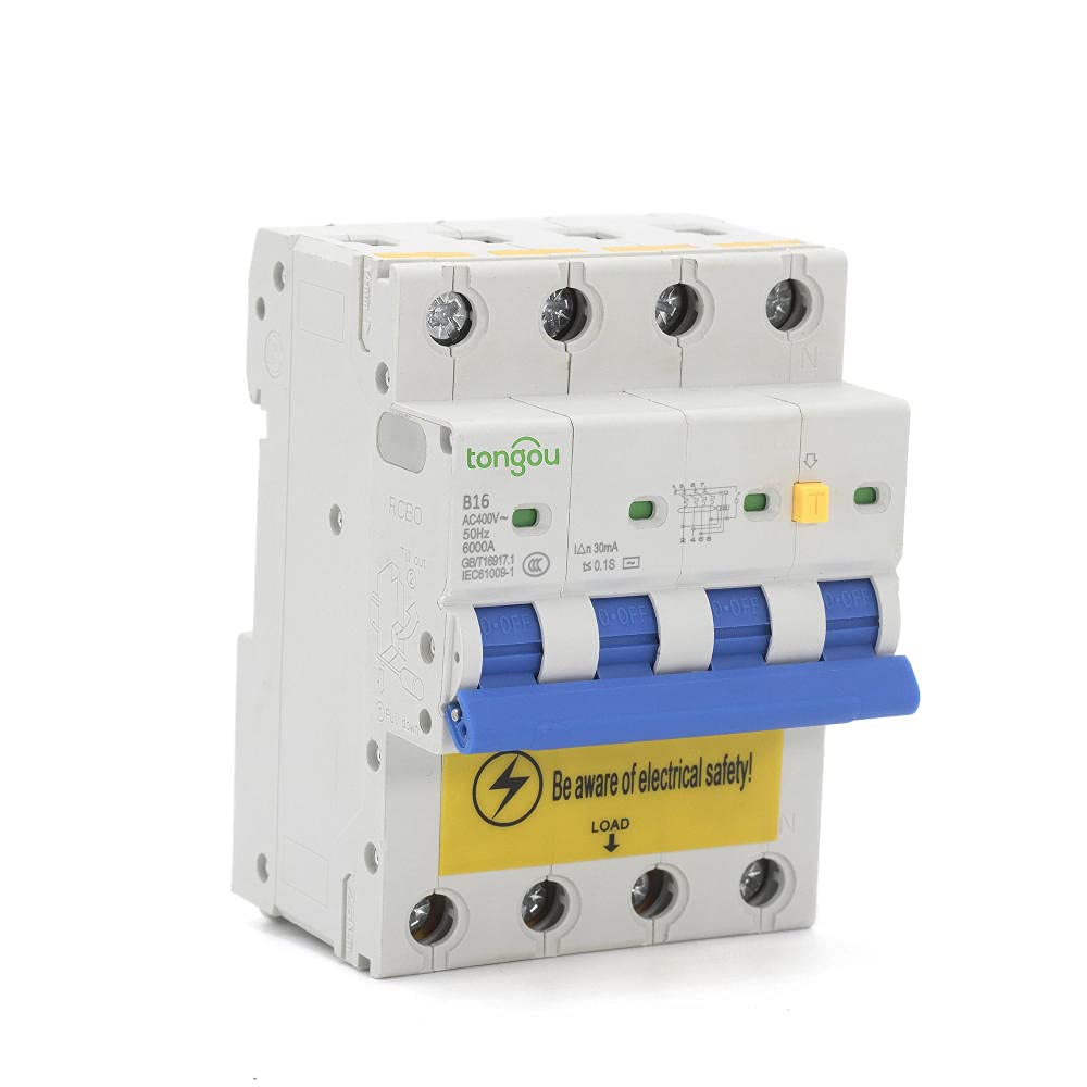 Circuit Breaker 4P 72Mm Rcbo 63A 6Ka 30Ma Curve B 72Mm Residual Current Circuit Breaker with Over Cu