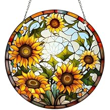 5.9 Sunflower Acrylic Window Hanging Flower Indoor Decor Stained Panel Hangings Wall Art Decor Gift for Daughter,Mom,Grandma Style B