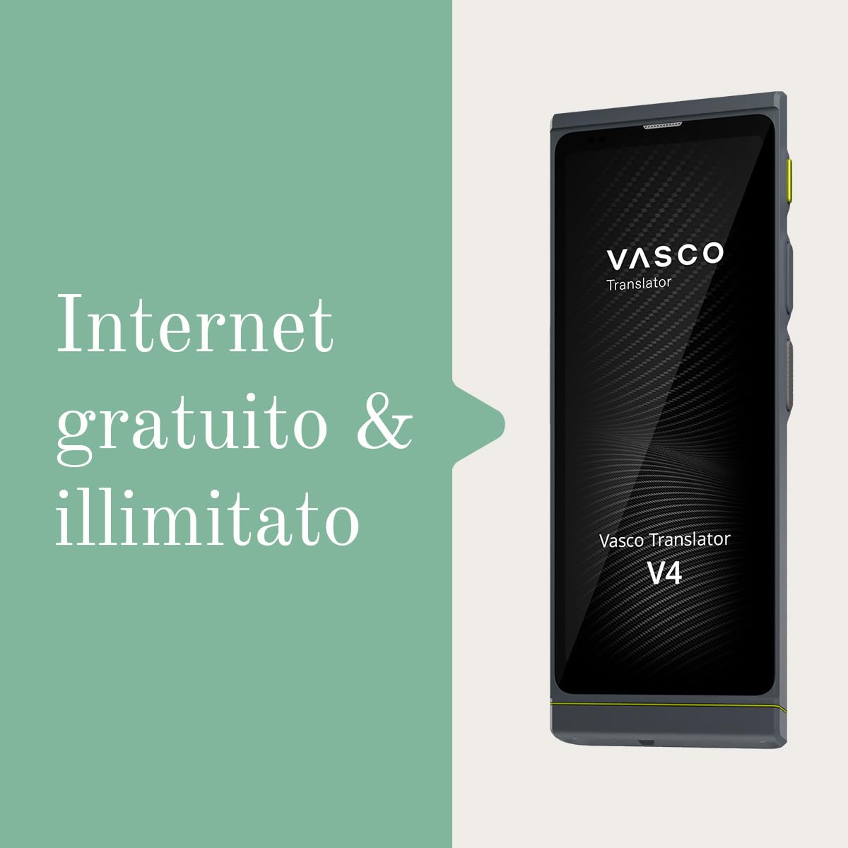 Vasco V4 Traduttore Simultaneo Vocale | 113 Lingue | Internet Gratis e Illimitato per le Traduzioni a Vita in quasi 200 Paesi | Black Onyx