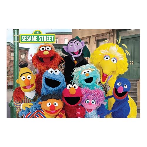 Fun Express Sesame Street Characters Backdrop - 9x6 ft Polyester Banner