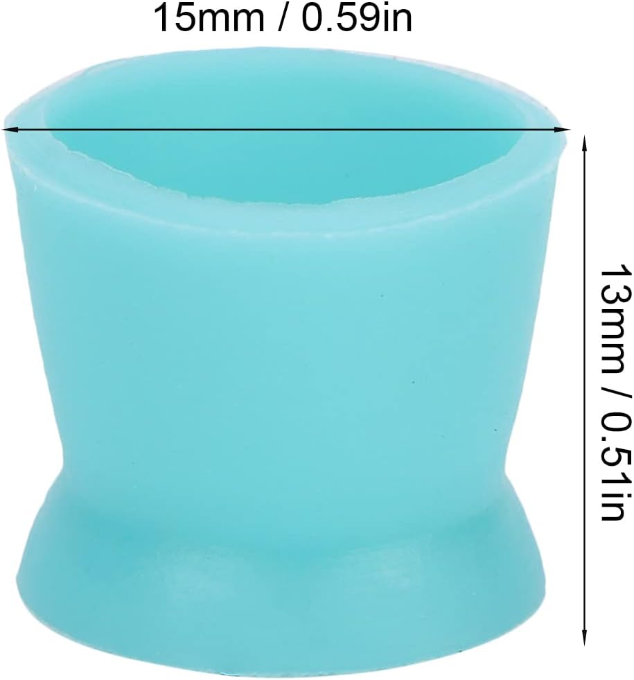 Tattoo Ink Caps 300pcs Ink Cups Holder Stand 14mm Food Grade Silicone Disposable Pigment Ink for Eyebrow, Eyeliner & Lip Color Tattooing Supplies (Blue)