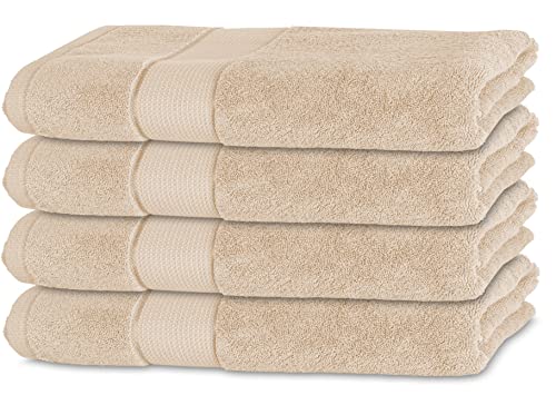 Bananalu 4er Set Handtücher 100% Baumwolle 50x100 Qualität 450g/m2, Cappuchino, White Swan 12-0000 Cover