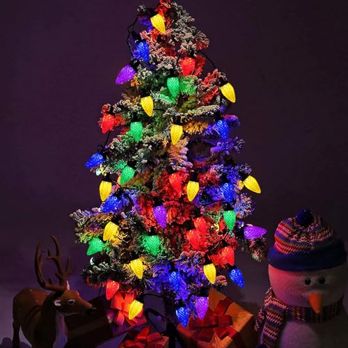 Hugsvik LULED095 25.7Ft 50Led Battery Operated Christmas Lights, 8 Modes Christmas Decorations Indoor Lights, Waterproof C9 Christmas Tree Lights thumb #4