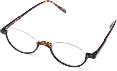 NYFASHION101 Unisex Half Frame Semi Rimless Oval Reading Glasses - BR, 1.0