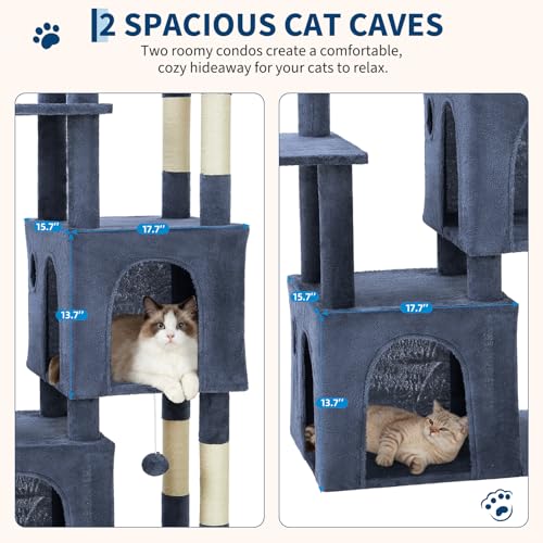 Árbol para Gatos Grande Multi-Niveles con Rascador y Condos miniatura 6