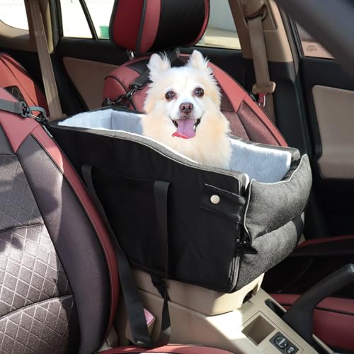 EAROND Assento De Carro Para Cães De Console Central Para Cães Pequenos De Até 12 Libras, Assento De