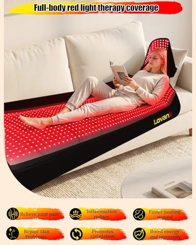 Image of Red Light Therapy Mat Full Body 80 inch x 33 inch, 1510 LEDs, 660&850nm | Easy-Clean TPU, 3 Light Modes, 5 Intensity Levels, Skin-Friendly for Everyday Home Use