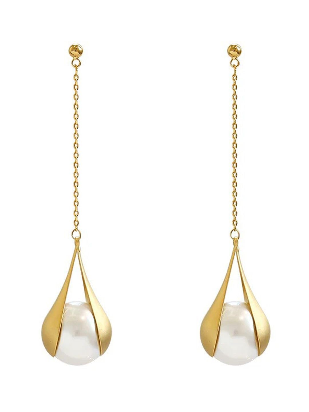 Elegant Faux Pearl Earrings for Women - Elegant 18K Gold & Silver Plated Moti Jewelry Collection | Fancy Studs, Dainty Drops & Long Dangle Pearls Earrings for Girls-image-7