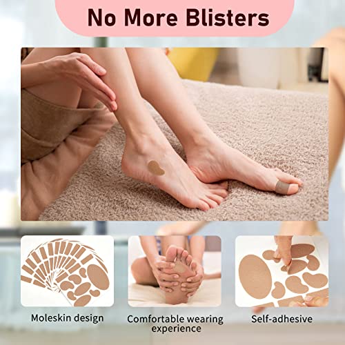 Moleskin Strips With Adhesive Blister Prevention Pads Mole Skin Tape Stickers For Feet Heel Shoes Padding,12 Sheets Of 11 Shapes #TOP3