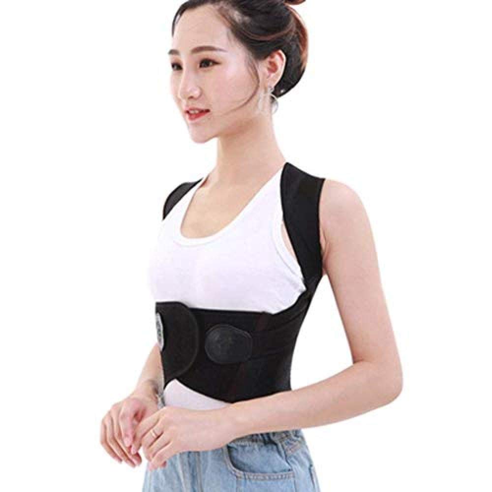 SanQ-Seven Back Posture Support,Correction of The Correction of The vertebrae Breathable Correction Belt on The Back (Color: Black Size: M)@Black_XX-Large