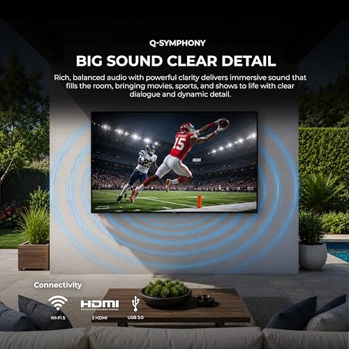 Image of Titan S100 QLED 32 Inch Covered Patio Outdoor TV - 4K UHD QLED Smart Outdoor Television, Weatherproof IP65 Waterproof TV for Patio & Outside Use, Weather Resistant Display, HDR10+, Tizen OS