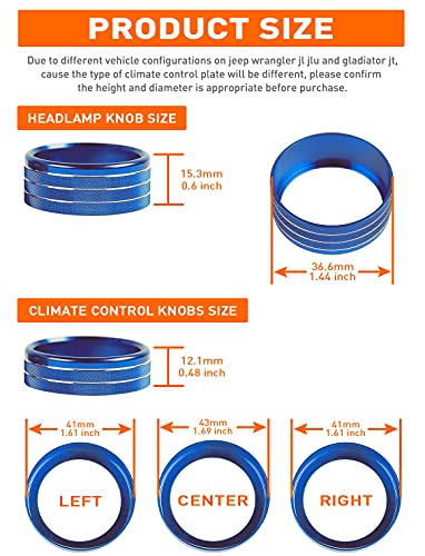 image for Savadicar HVAC Climate Control Panel Knob Trim Kit & Light Control Swi