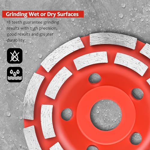 Tooleague TOOLEAGUE-A-8 4.5 Inch Diamond Concrete Grinding Wheel For Angle Grinder,3 Pcs Diamond Cup Grinder Wheel For Grinding And Polishing Stone Concrete Surface thumb #5