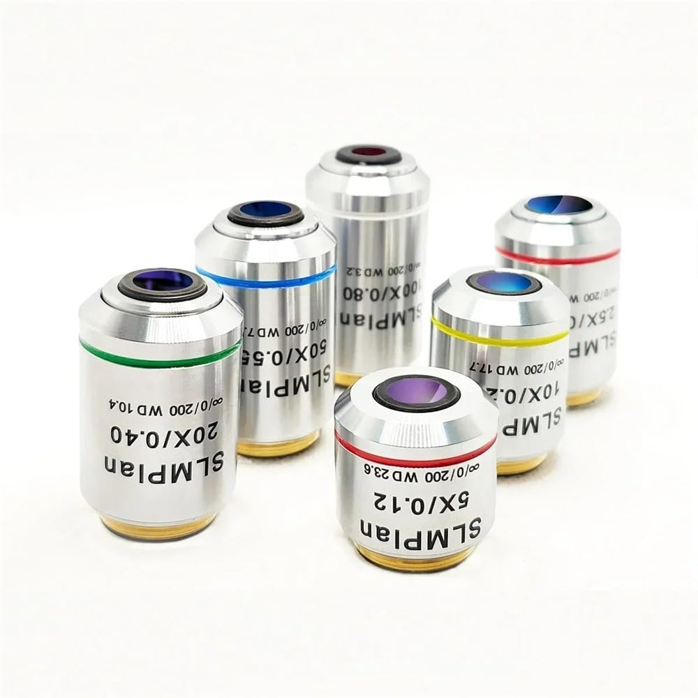1 stücke Metallographische Mikroskop Lange Brennweite Arbeits Abstand Unendlichkeit Ziel Objektiv 2X 2,5 X 5X 10X 20X 50X 100X(Optional) RMS Gewinde(5X)