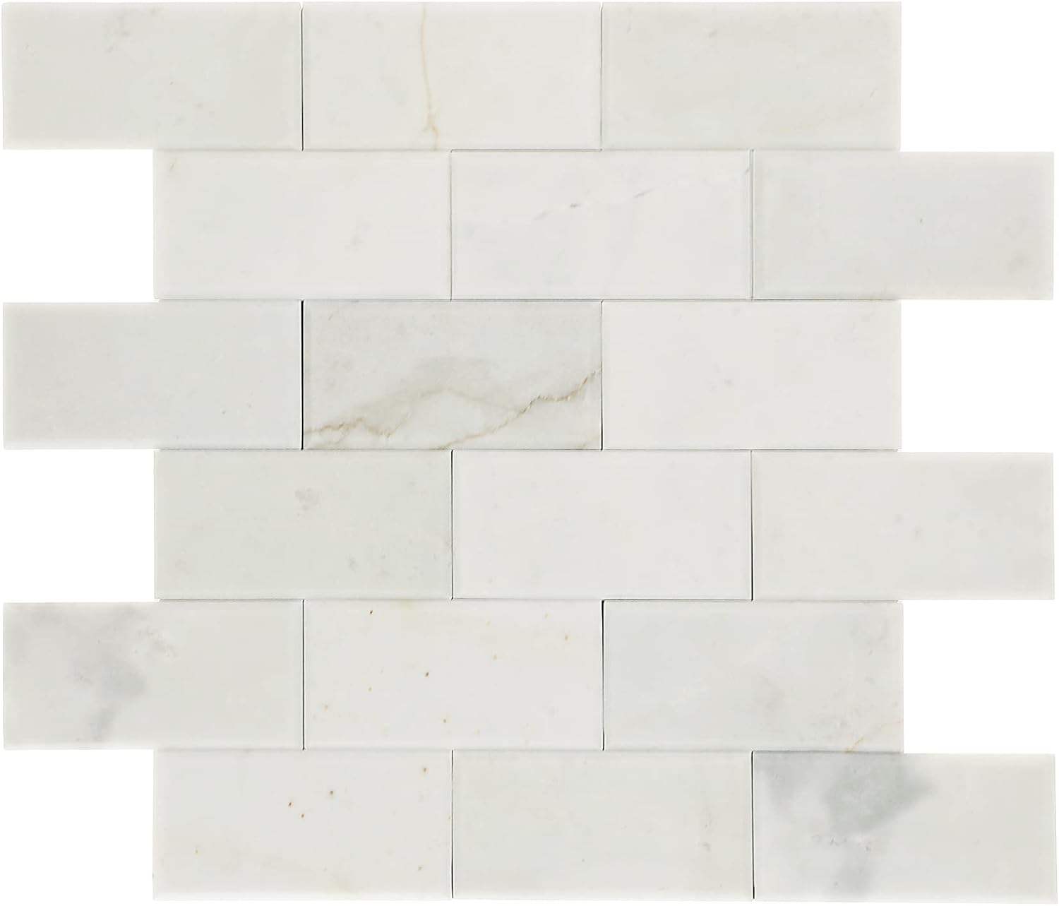 Daltile SimplyStick Mosaix 2" x 4" Marble Natural Stone Peel and Stick Bevel Mosaic in Stormy Mist/Grey for Walls and Backsplashes | (12 PC Per Carton) (11.64 SQFT Per Carton)