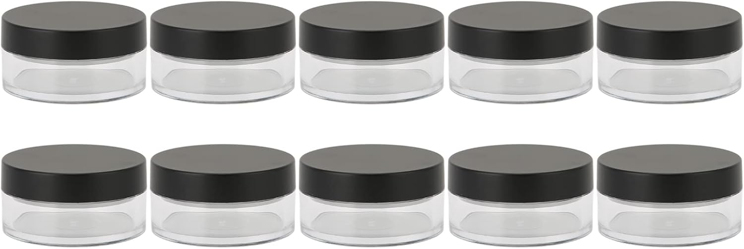 10PCS Loose Powder Jars Cosmetic Sample Containers Empty Powder Box with Detachable Sieve for Loose Concealer Crafts Storage
