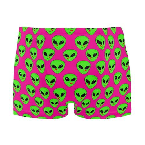 Cute Alien UFO Mens Swim Trunk Swimwear Bathing Suit Swim Brief Square Leg Board Short S B0404014