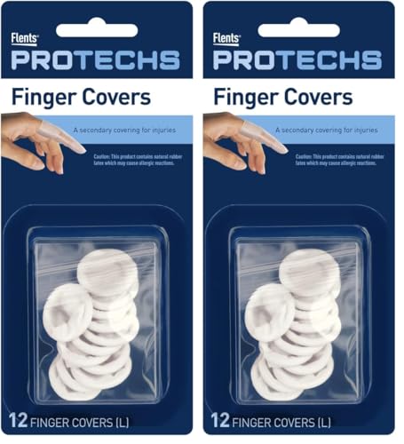 Image of Flents First Aid Finger Covers, 12 Count, Large Protects Finger While Healing From Injury (Pack of 2)