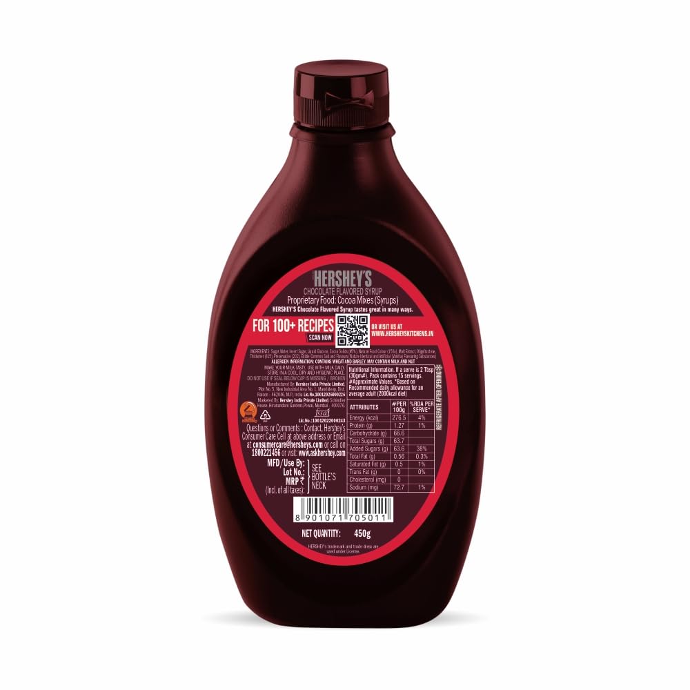 HERSHEY'S Chocolate Flavored Syrup | Delicious Chocolate Flavor | 1.3 kg Bottle, Liquid