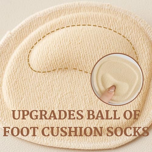 3 Pairs Ball of Foot Cushion Socks,Women's Toe Cover with Padding Toe Topper Liner Socks Non-Skid Bottom2