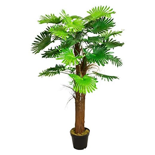 Palmier Tallipot Rônier Plante Arbre Artificielle Artificiel Plastique 180cm Decovego